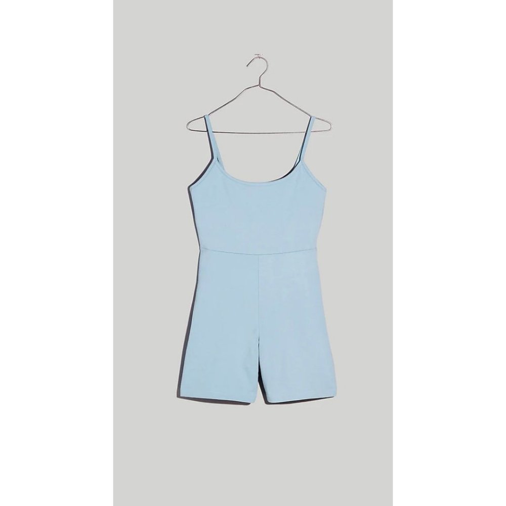 Madewell $65 Knit Biker Unitard in Baby Blue Size S NJ142